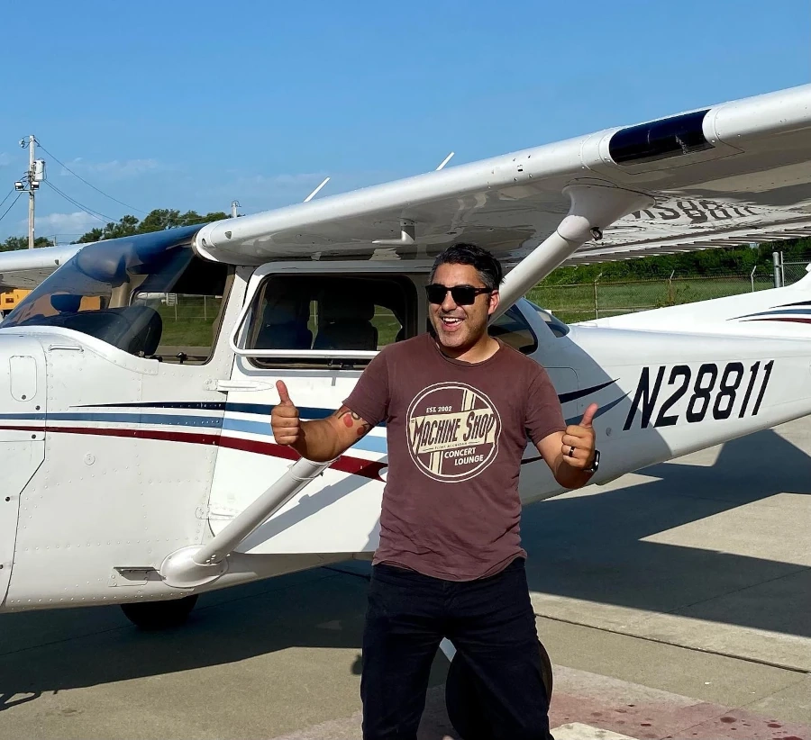 Student pilot at Ideal Aviation after flight training