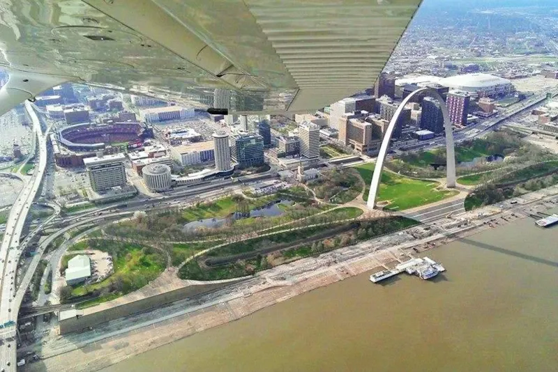 St. Louis seen from the window of an airplane
